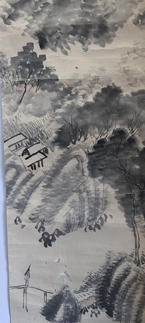 古玩字畫民國《晴雨布瀑》拍賣，當前價格80元