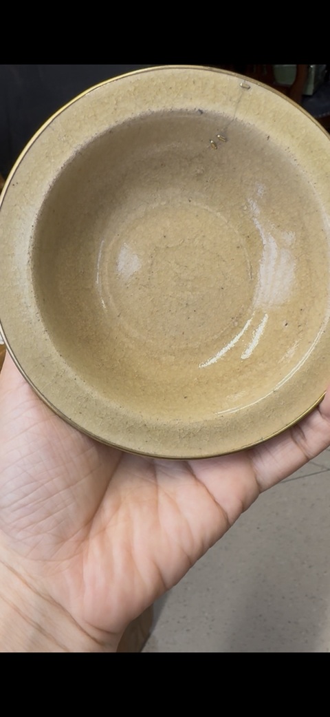 古玩陶瓷晚明龍泉釉折沿洗真品鑒賞圖