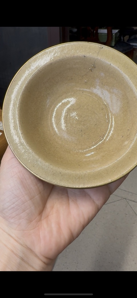 古玩陶瓷晚明龍泉釉折沿洗真品鑒賞圖