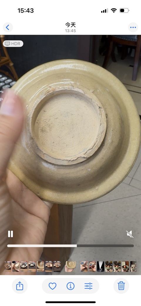 古玩陶瓷晚明龍泉釉折沿洗真品鑒賞圖