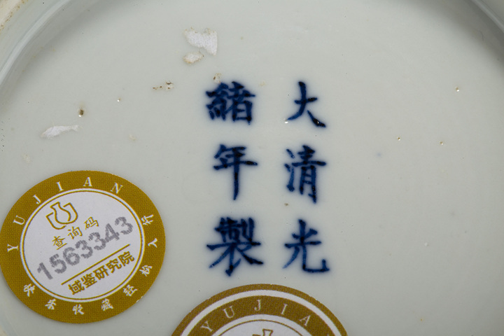 古玩陶瓷清光緒·青花纏枝蓮紋盤(官)真品鑒賞圖