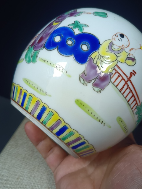古玩陶瓷（全美品）民國時期粉彩三娘教子罐拍賣，當前價格1298元