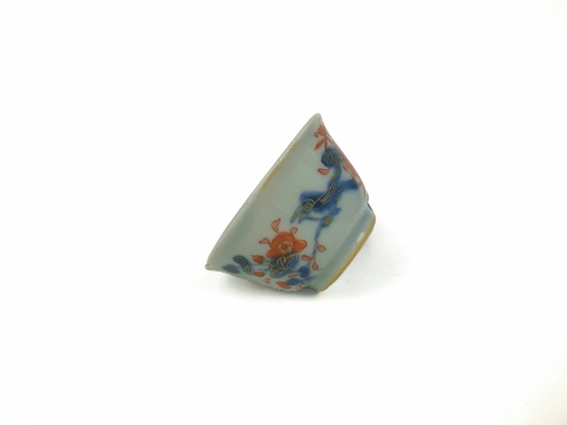 古玩陶瓷清康熙·青花描金加彩花鳥杯真品鑒賞圖
