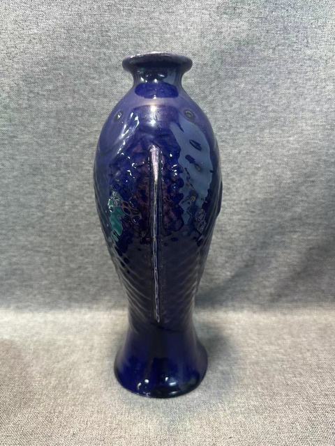 古玩陶瓷乾隆茄皮紫釉雙魚瓶(發色典型)拍賣,當前價格18888元