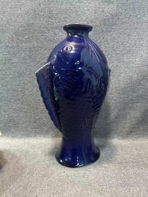 古玩陶瓷乾隆茄皮紫釉雙魚瓶(發色典型)拍賣,當前價格18888元