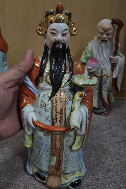 古玩陶瓷粉彩三星造像拍賣，當前價格600元