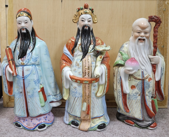 古玩陶瓷粉彩三星造像拍賣，當前價格600元