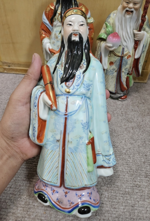 古玩陶瓷粉彩三星造像拍賣，當前價格600元