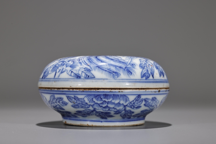 古玩陶瓷青花鳳紋印盒真品鑒賞圖