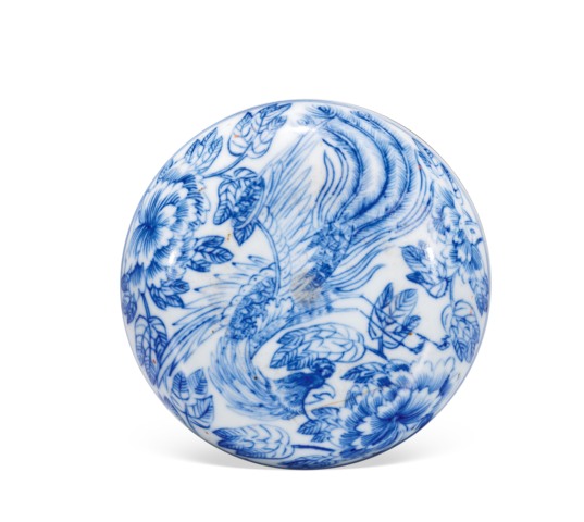 古玩陶瓷青花鳳紋印盒真品鑒賞圖