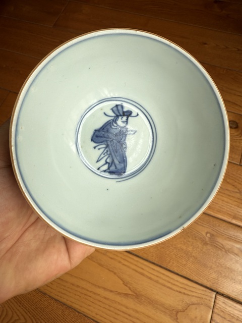 古玩陶瓷明萬歷高官厚祿青花碗真品鑒賞圖