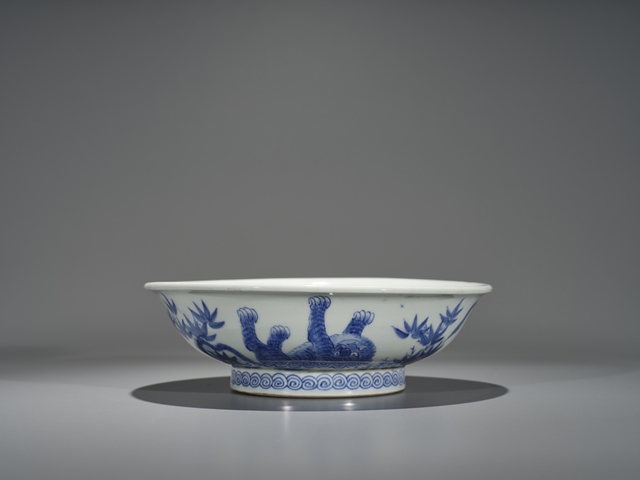 古玩陶瓷日本江戶龍虎紋碗真品鑒賞圖