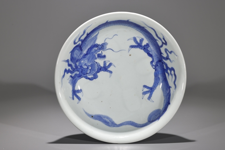 古玩陶瓷日本江戶龍虎紋碗真品鑒賞圖