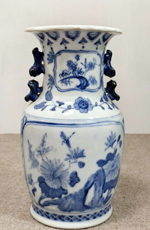 古玩陶瓷民國解放時期青花瓶拍賣，當前價格2000元