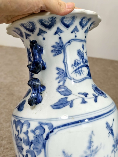 古玩陶瓷民國解放時期青花瓶拍賣，當前價格2000元