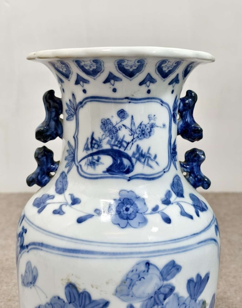 古玩陶瓷民國解放時期青花瓶拍賣，當前價格2000元