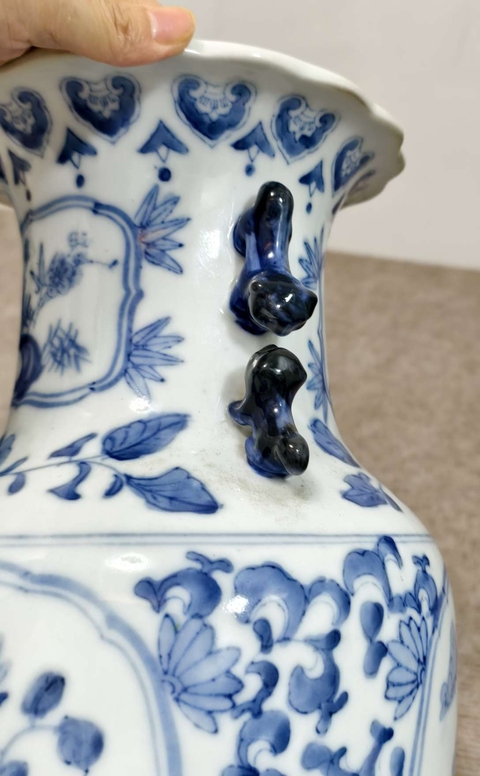 古玩陶瓷民國解放時期青花瓶拍賣，當前價格2000元