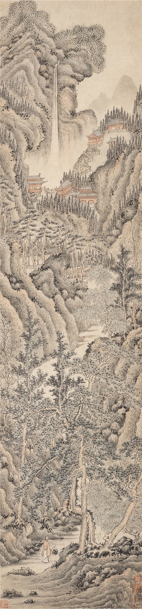 古玩字畫佚名山水立軸真品鑒賞圖