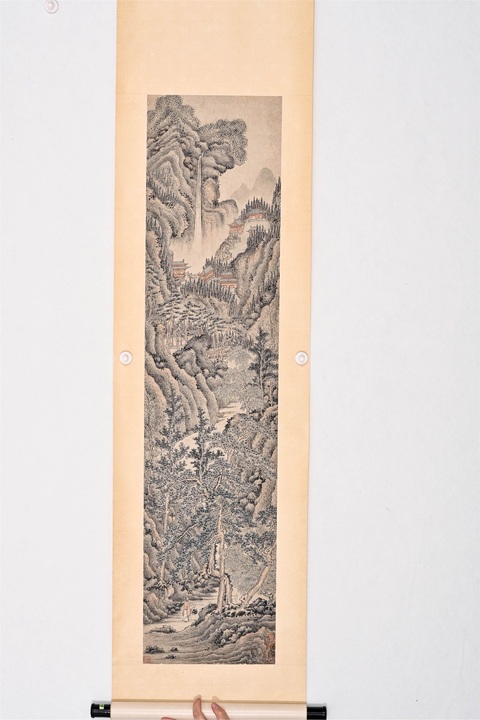 古玩字畫佚名山水立軸真品鑒賞圖