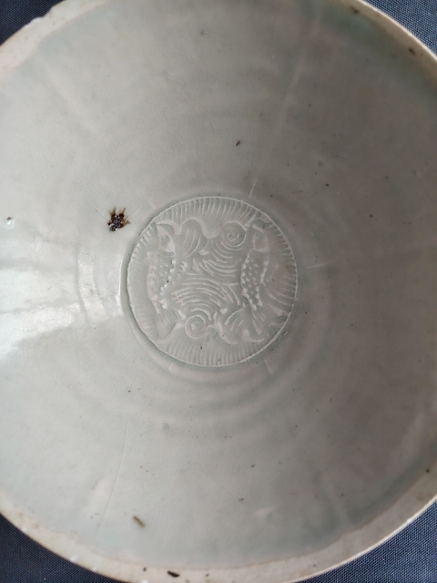 古玩陶瓷青白釉雙魚碗拍賣，當前價格1800元