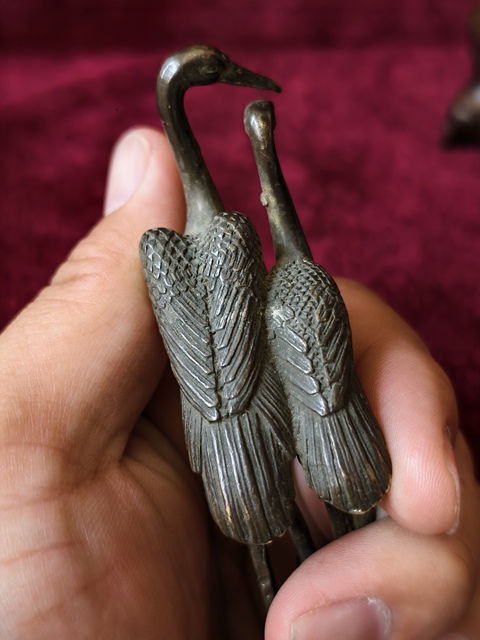 古玩銅器銅鶴真品鑒賞圖