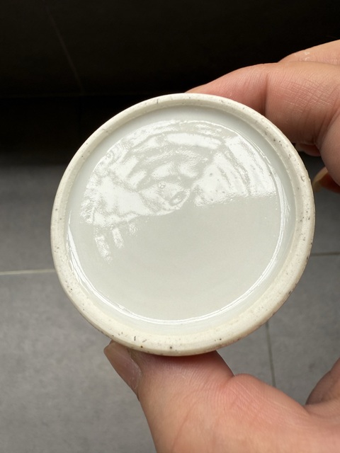 古玩陶瓷清晚期 青花山水紋水盂真品鑒賞圖