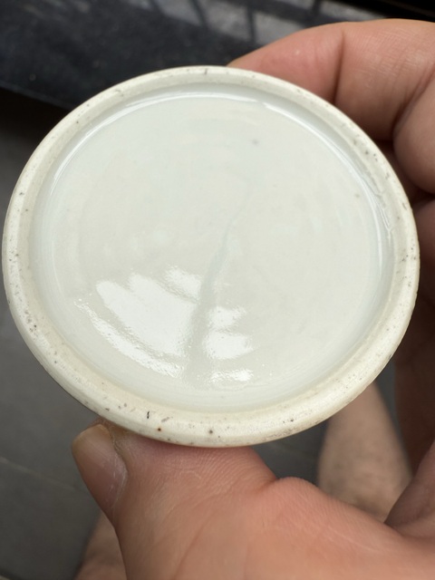 古玩陶瓷清晚期 青花山水紋水盂真品鑒賞圖