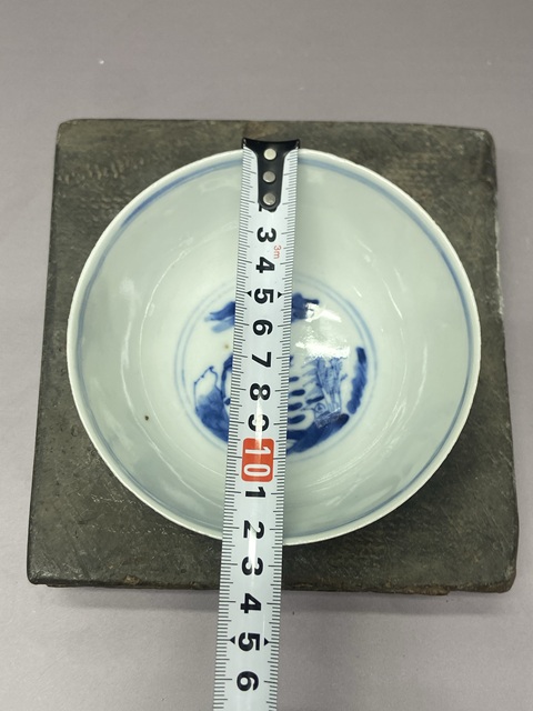 古玩陶瓷清晚期福祿壽三星高照圖青花碗拍賣,當前價格890元
