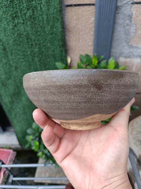 古玩陶瓷元代末茶葉沫釉內彩虹大碗拍賣,當前價格98元