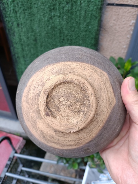 古玩陶瓷元代末茶葉沫釉內彩虹大碗拍賣,當前價格98元