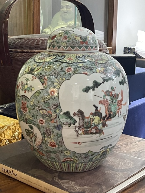 古玩陶瓷清代五彩三國人物故事大罐拍賣，當(dāng)前價(jià)格38888元