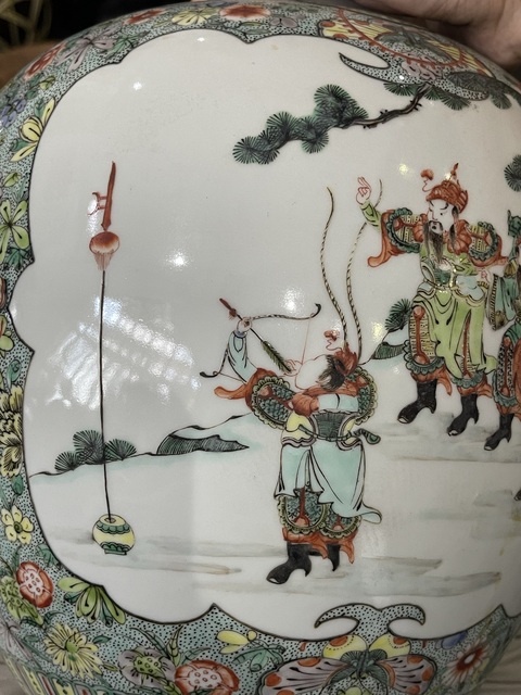 古玩陶瓷清代五彩三國人物故事大罐拍賣，當(dāng)前價(jià)格38888元