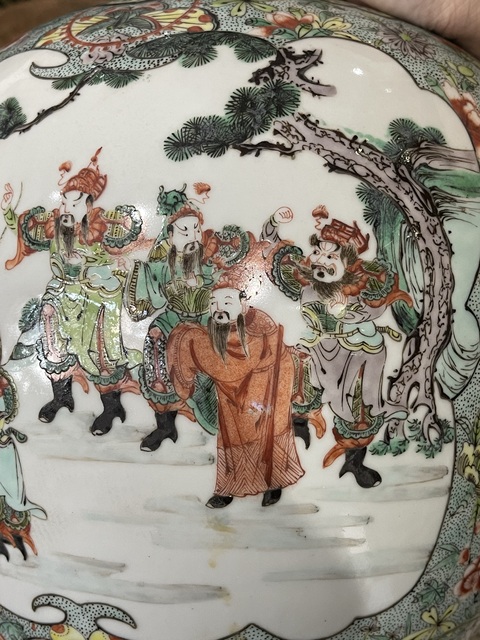 古玩陶瓷清代五彩三國人物故事大罐拍賣，當(dāng)前價(jià)格38888元