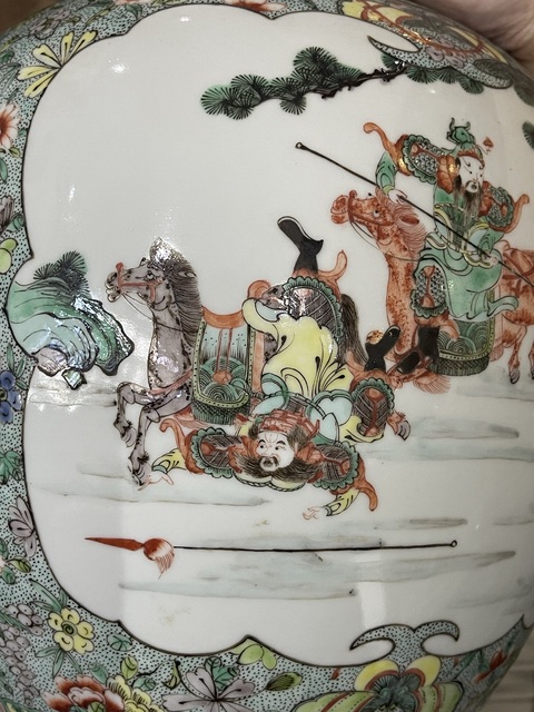 古玩陶瓷清代五彩三國人物故事大罐拍賣，當(dāng)前價(jià)格38888元