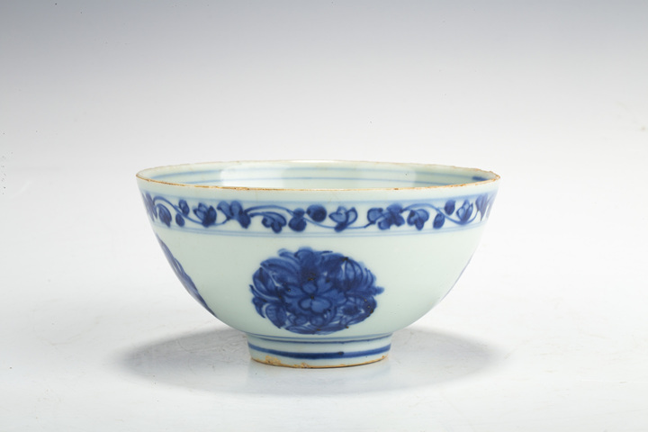 古玩陶瓷明晚·青花團花紋碗真品鑒賞圖