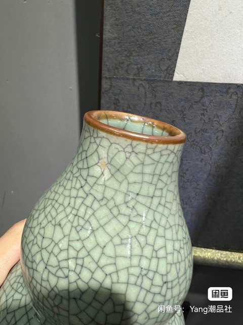 古玩陶瓷哥釉開片紋葫蘆瓶真品鑒賞圖