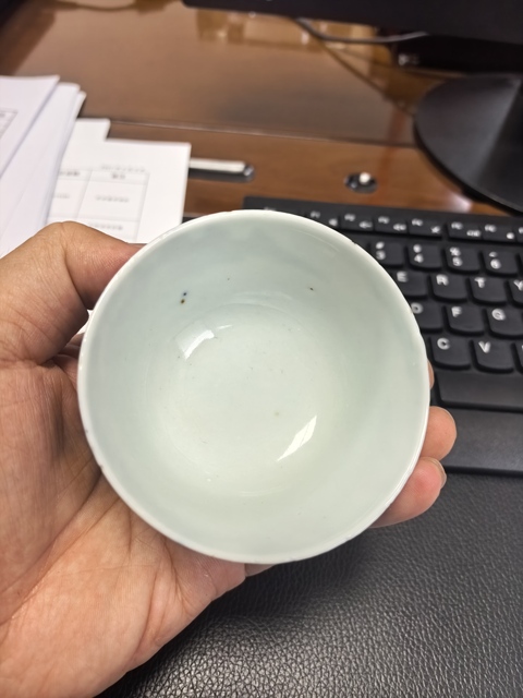 古玩陶瓷漁樵耕讀青花杯真品鑒賞圖