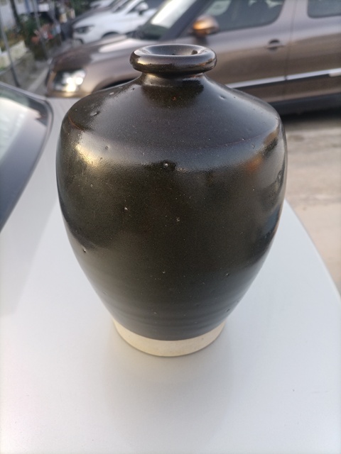 古玩陶瓷磁州窯系茶葉末釉梅瓶拍賣，當前價格2600元