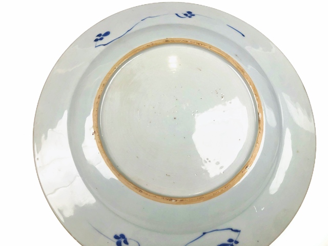 古玩陶瓷清乾隆·青花博古紋托八寶大盤拍賣,當前價格600元