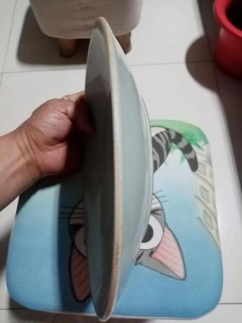 古玩陶瓷豆青釉盤拍賣，當前價格880元