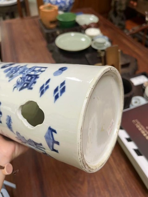 古玩陶瓷青花博古圖帽筒拍賣，當前價格4200元