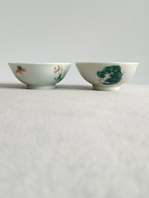 古玩陶瓷粉彩團龍紋杯拍賣,當前價格168元