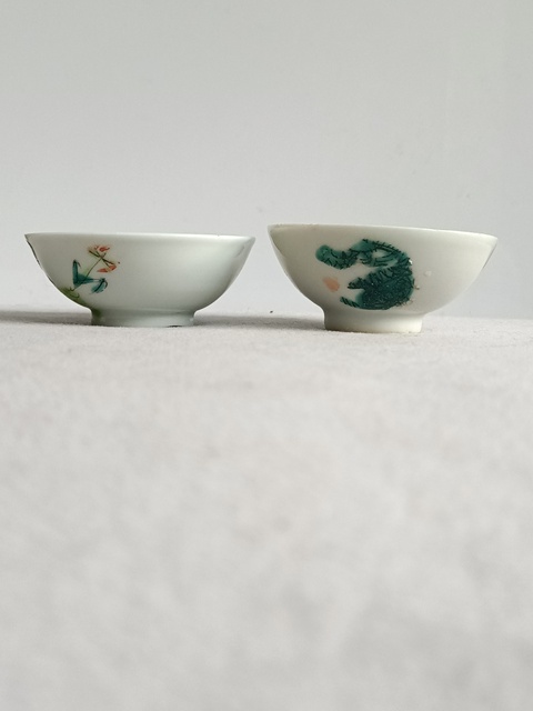 古玩陶瓷粉彩團龍紋杯拍賣,當前價格168元