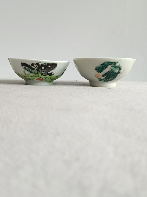 古玩陶瓷粉彩團龍紋杯拍賣,當前價格168元