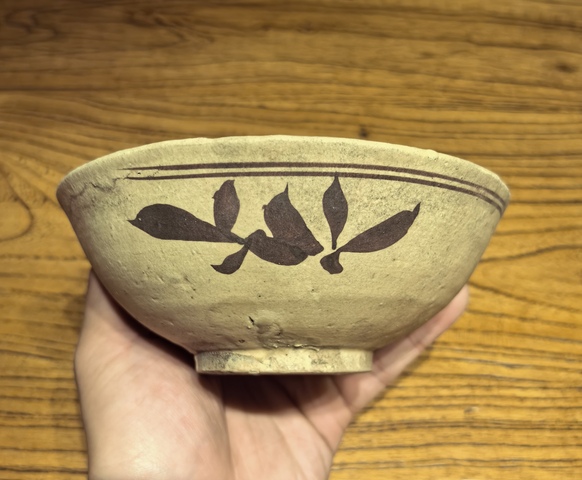 古玩陶瓷元白地黑花碗拍賣,當(dāng)前價格68元