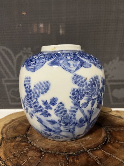 古玩陶瓷光緒青花錦雞牡丹紋罐拍賣,當前價格2388元
