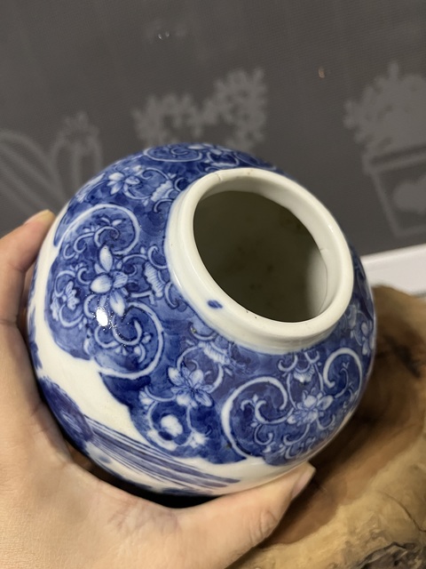 古玩陶瓷光緒青花錦雞牡丹紋罐拍賣,當前價格2388元