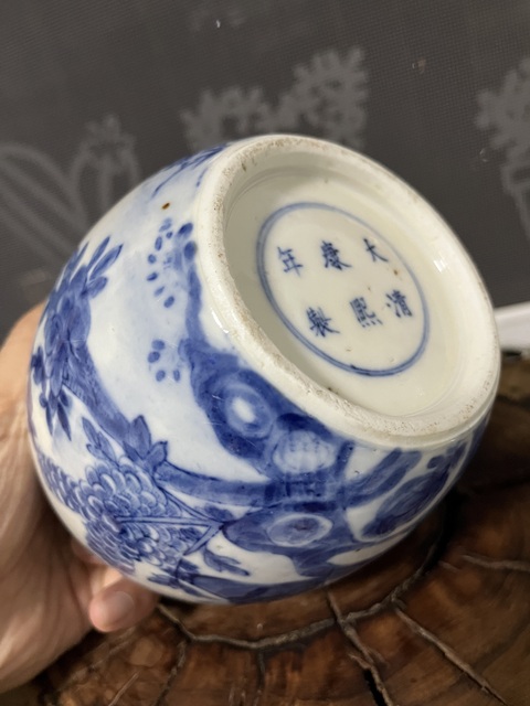 古玩陶瓷光緒青花錦雞牡丹紋罐拍賣,當前價格2388元