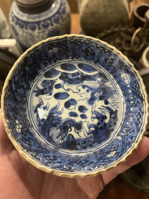 古玩陶瓷清代青花盤拍賣,當前價格299元
