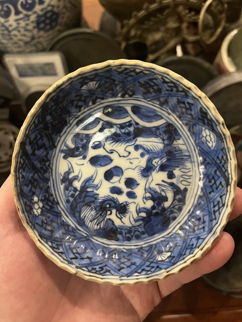 古玩陶瓷清代青花盤拍賣,當前價格299元